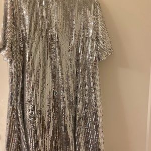 BRAND NEW!!! Silver Sequins shirt dress!!!